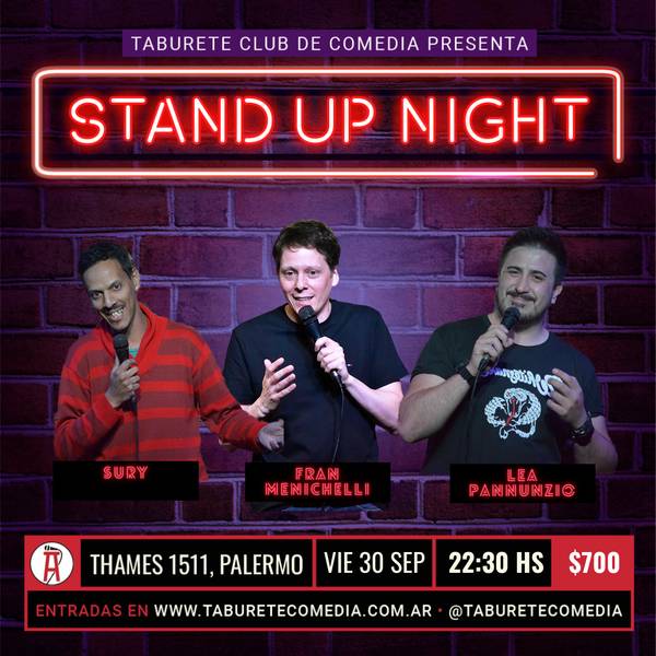 Taburete Presenta Stand Up Night - Viernes 30 de Septiembre