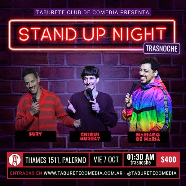 Taburete Presenta Stand Up Night - Viernes 7 de Octubre