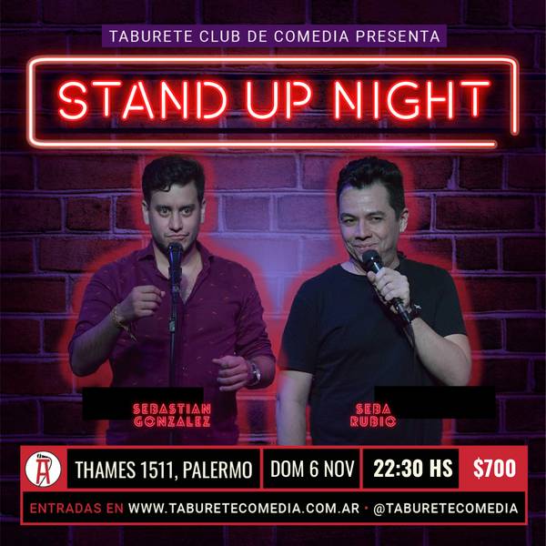 Taburete Presenta Stand Up Night - Domingo 6 de Noviembre