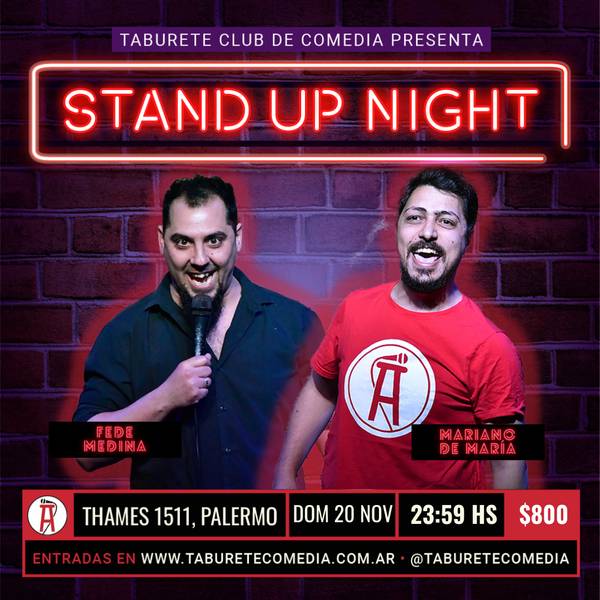 Taburete Presenta Stand Up Night - Domingo 20 de Noviembre