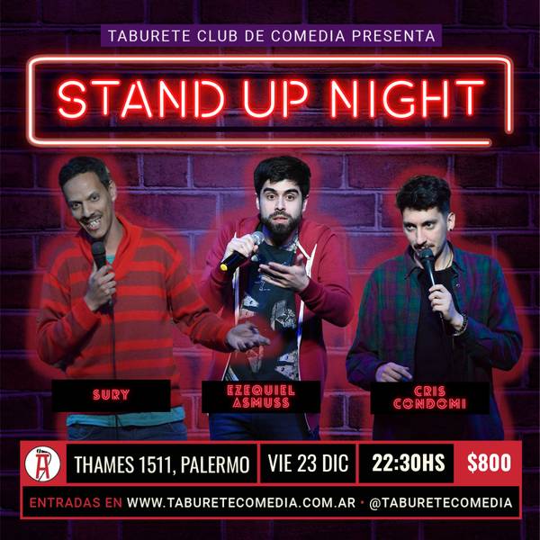 Taburete Presenta Stand Up Night - Viernes 23 de Diciembre 22:30hs