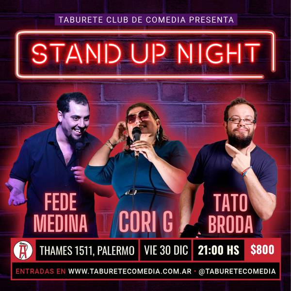 Taburete Presenta Stand Up Night - Viernes 30 de Diciembre 2022
